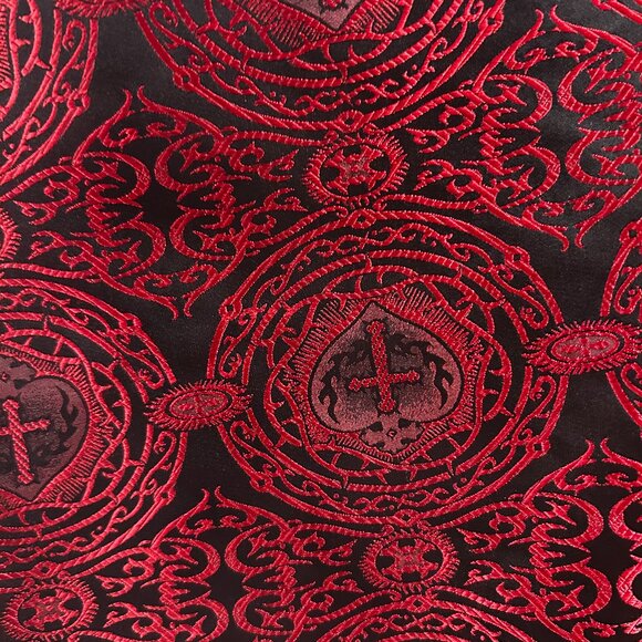 Shrine Shirt Goth Red Black Victorian Rock Size S - Picture 2 of 7